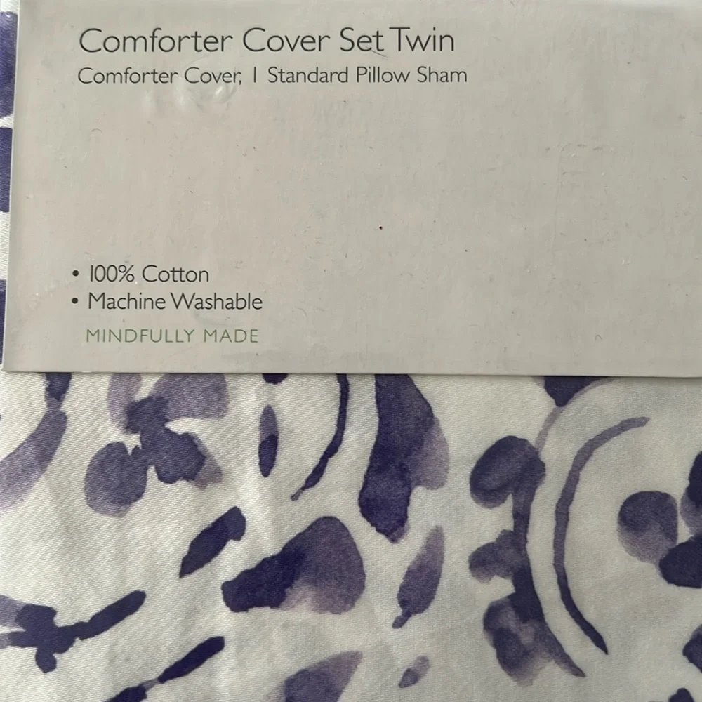 SKY Emilia Paisley 2-Piece Twin Comforter Cover & Standard Pillow Sham, NWT $230